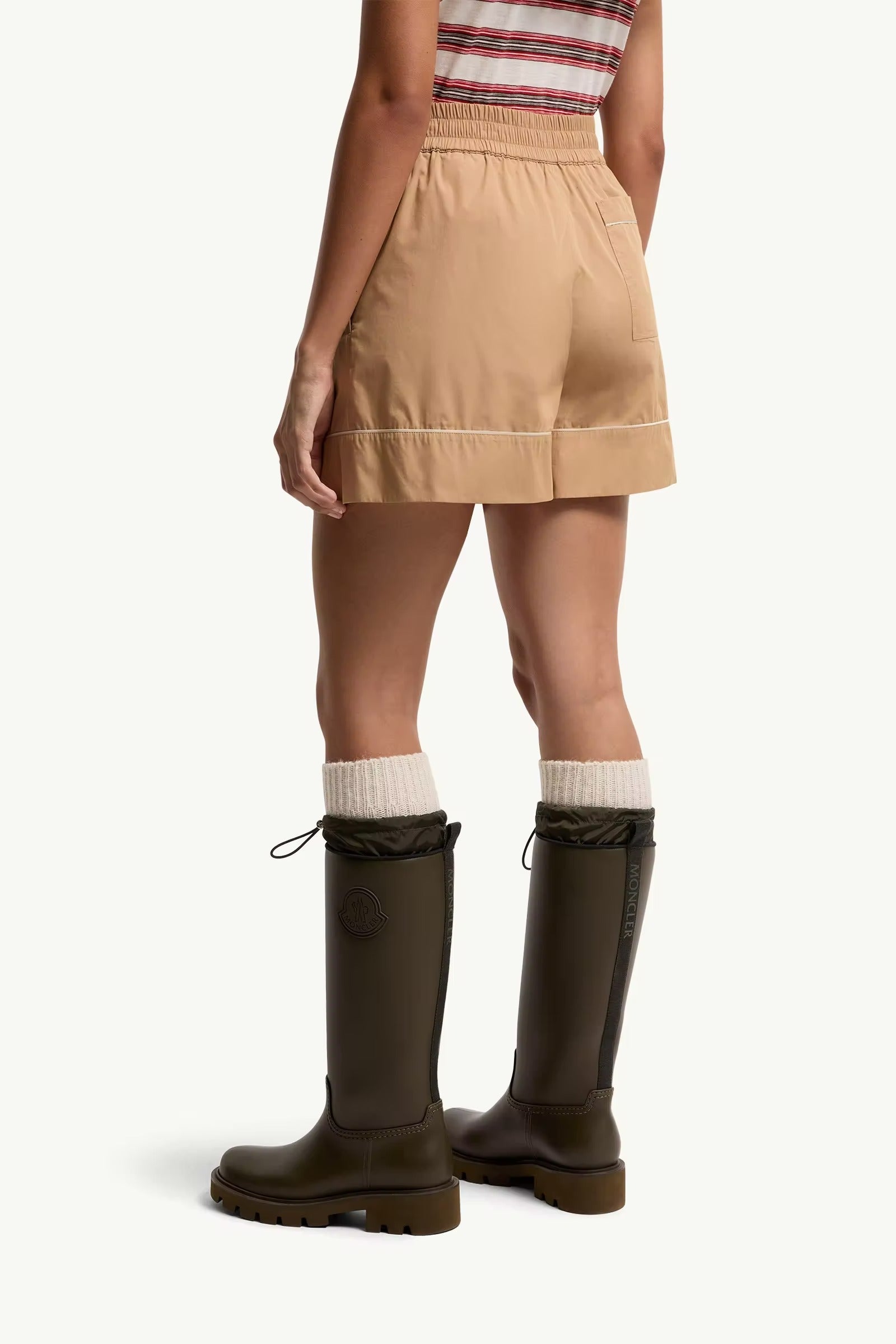 Tailored cotton blend shorts-MONCLER-Verso