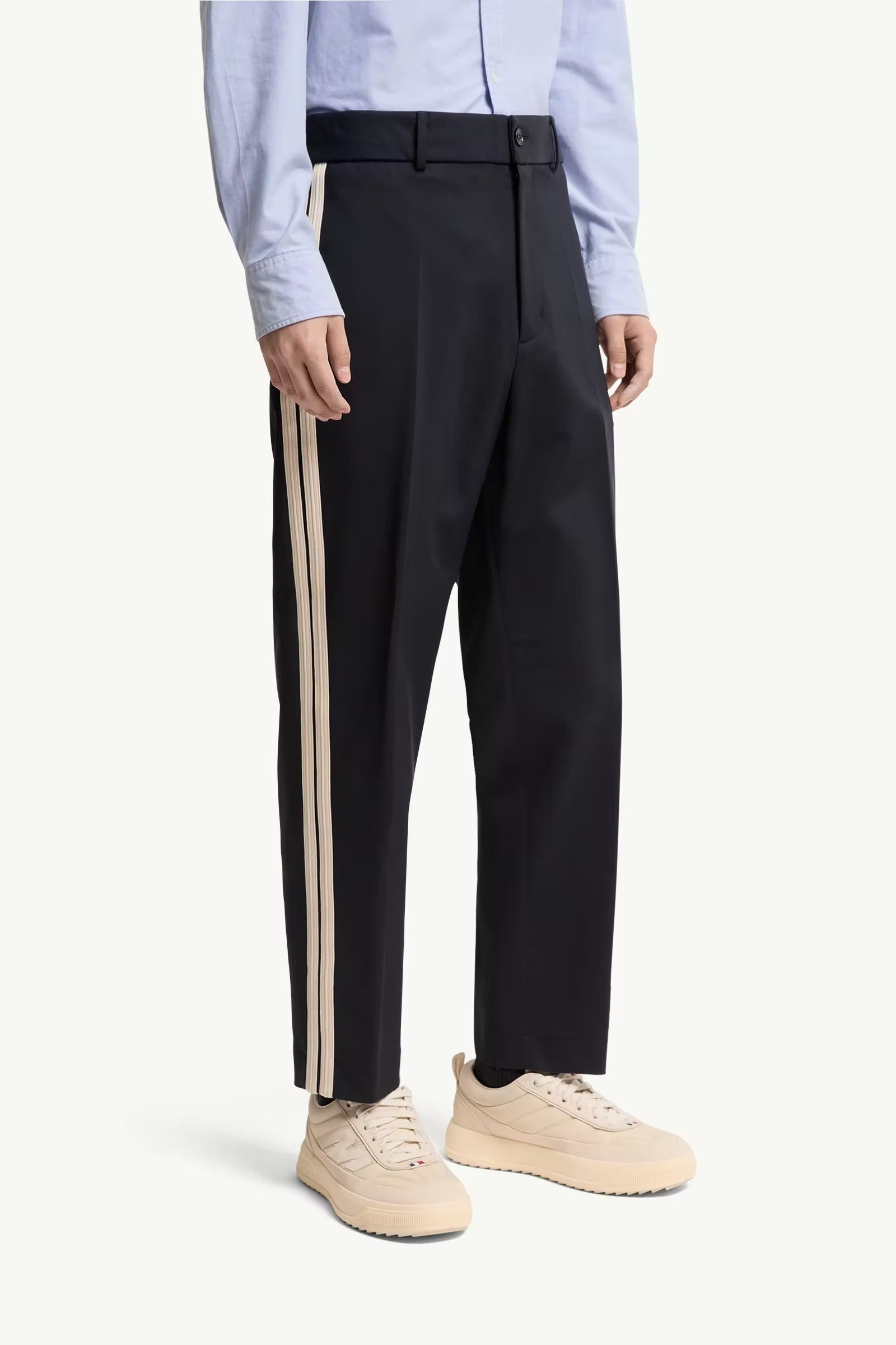 Tailored cotton blend trousers-MONCLER-Verso