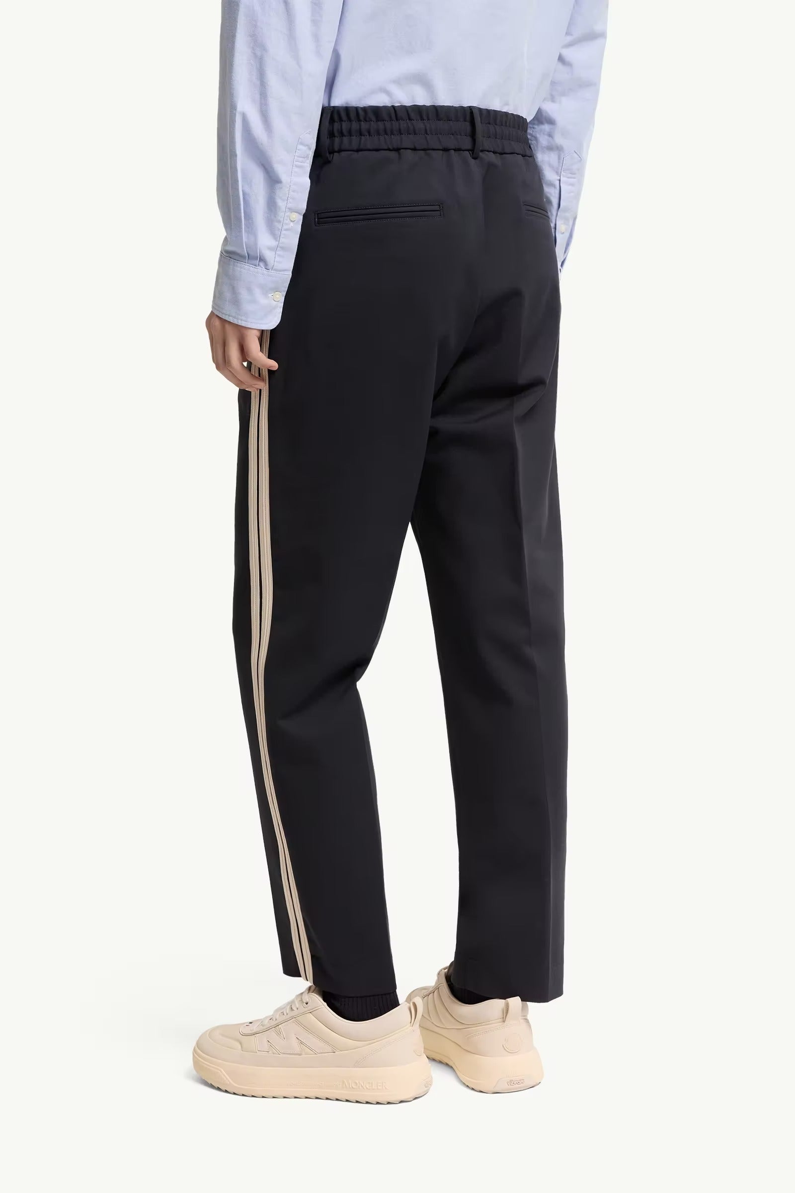Tailored cotton blend trousers-MONCLER-Verso