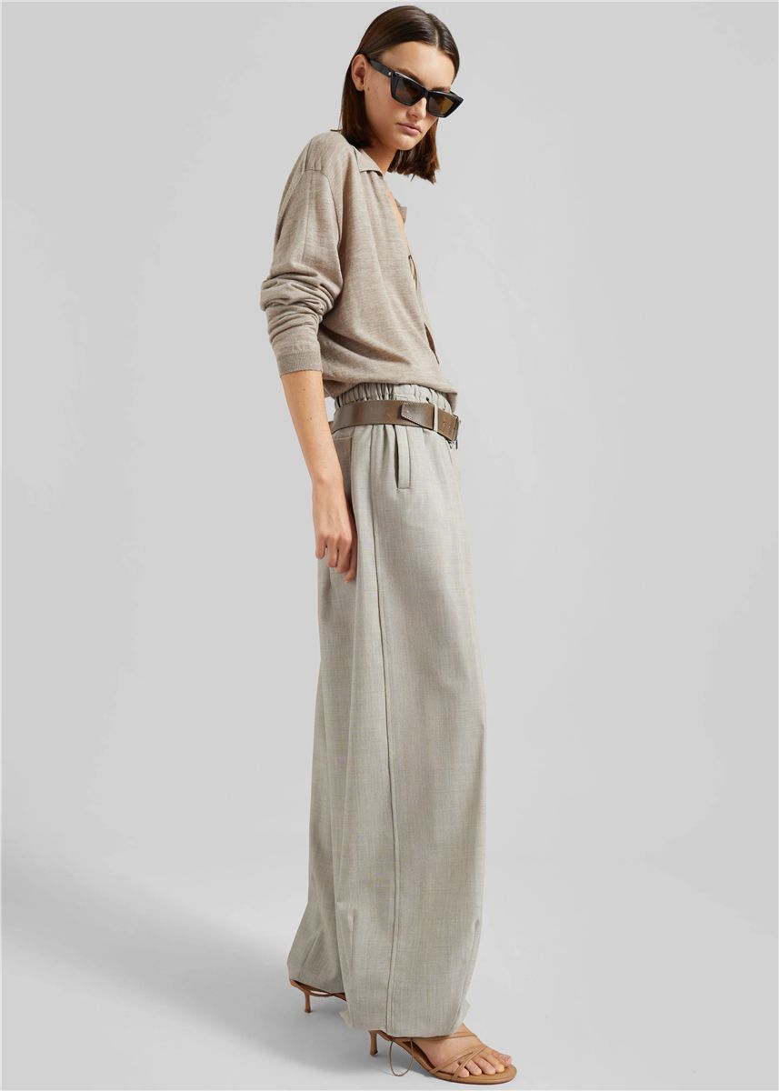 Tala Knit V-Neck Polo-THE FRANKIE SHOP-Verso