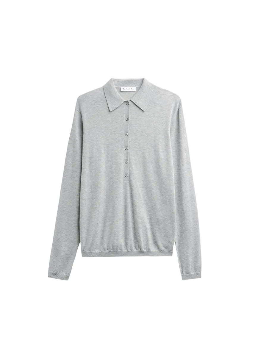 Tala Knit V-Neck Polo-THE FRANKIE SHOP-307988-S-Verso