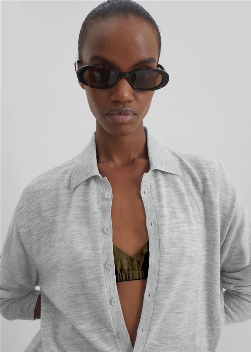 Tala Knit V-Neck Polo-THE FRANKIE SHOP-Verso