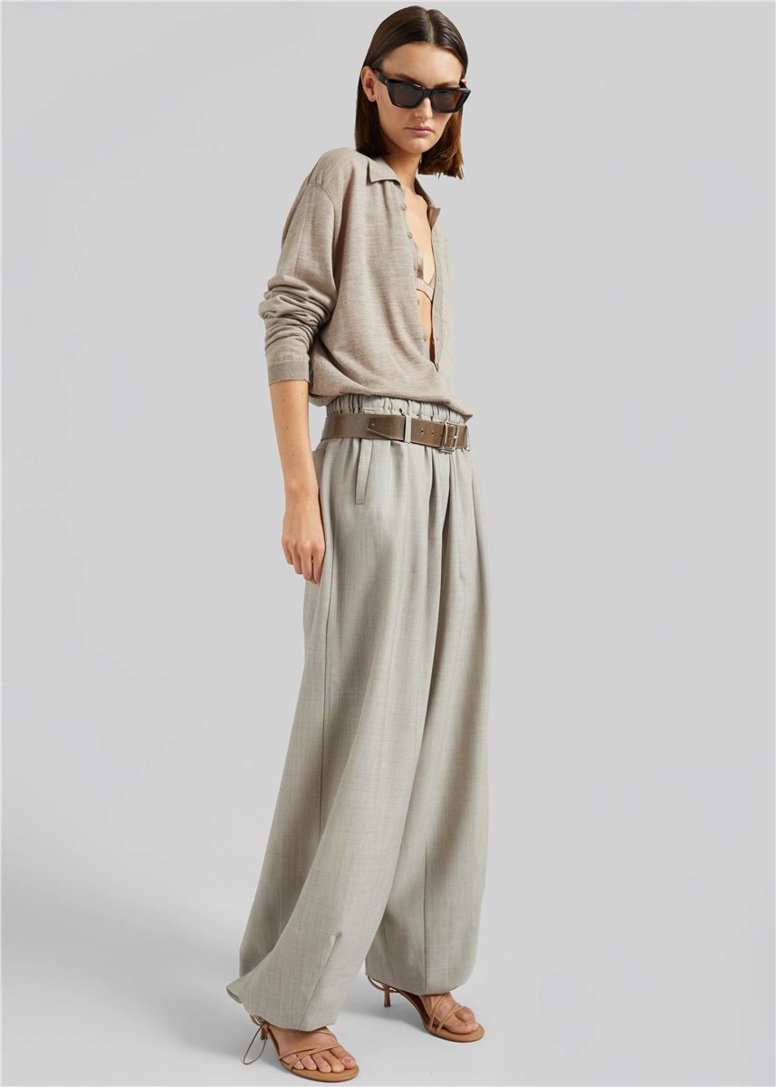 Tala Knit V-Neck Polo-THE FRANKIE SHOP-Verso