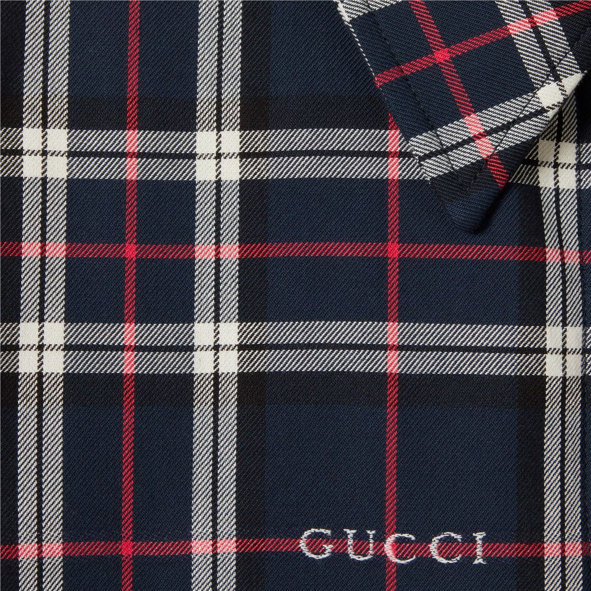 Tartan cotton jacquard padded shirt-GUCCI-Verso