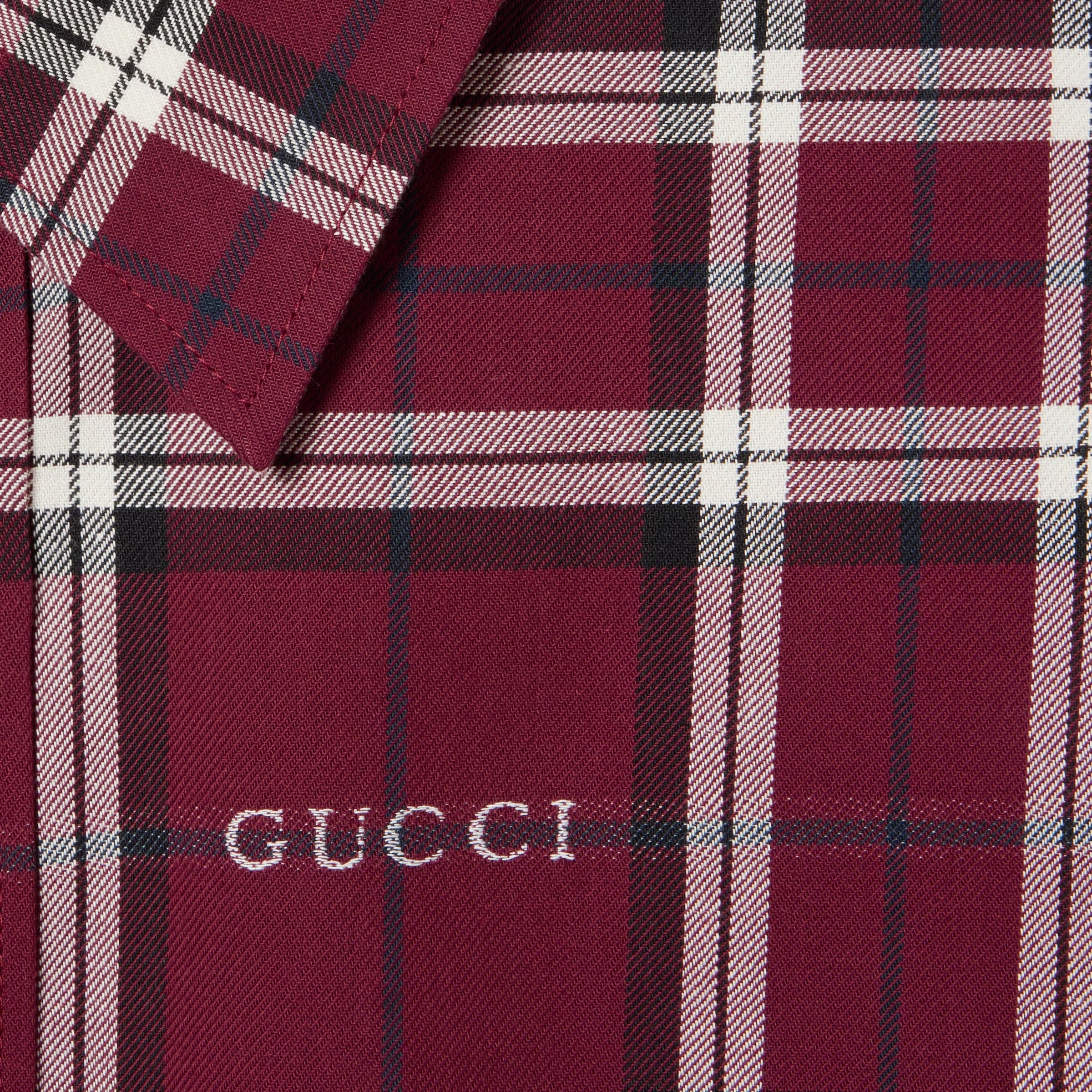 Tartan cotton jacquard shirt-GUCCI-Verso