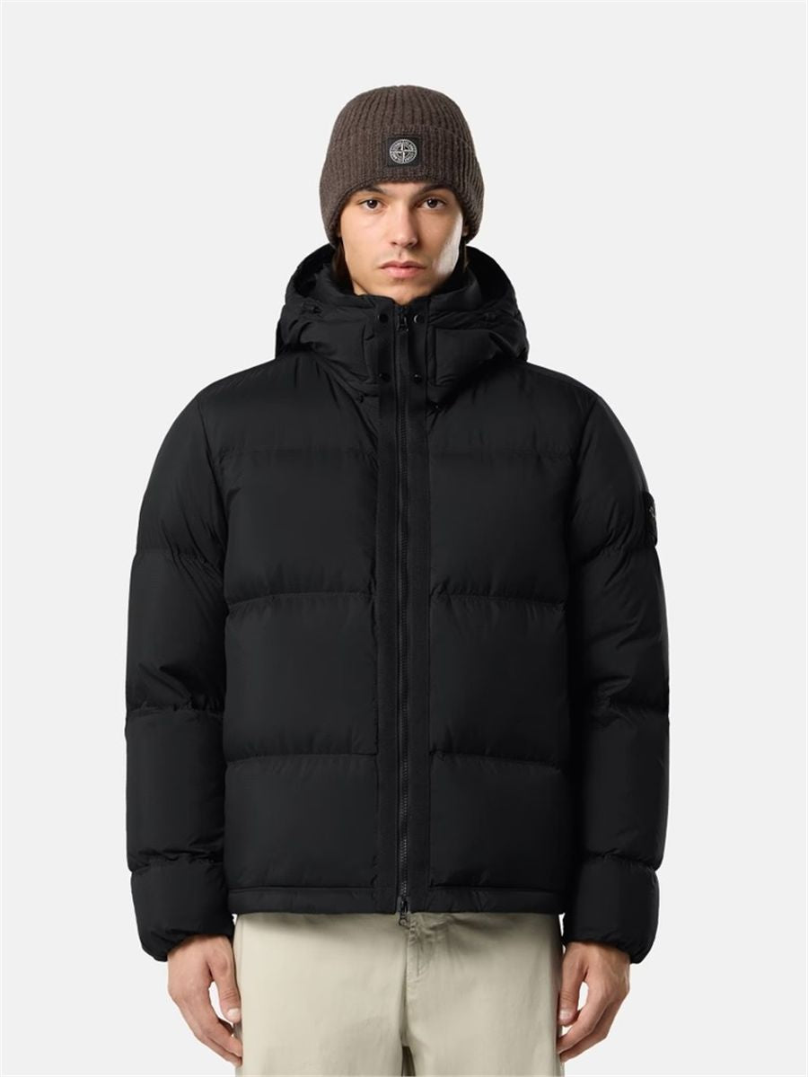 Tear-resistant down jacket with detachable hood-STONE ISLAND-Verso