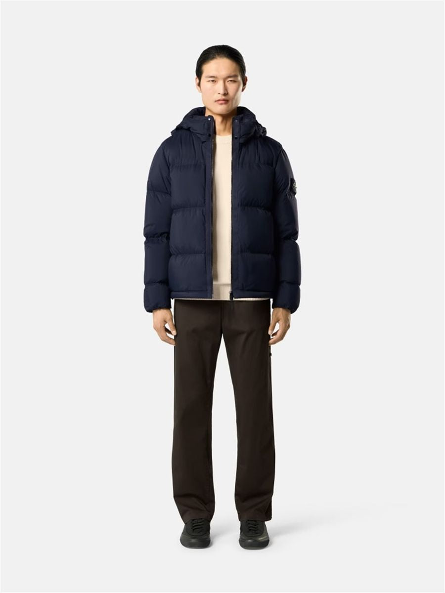 Tear-resistant down jacket with detachable hood-STONE ISLAND-Verso