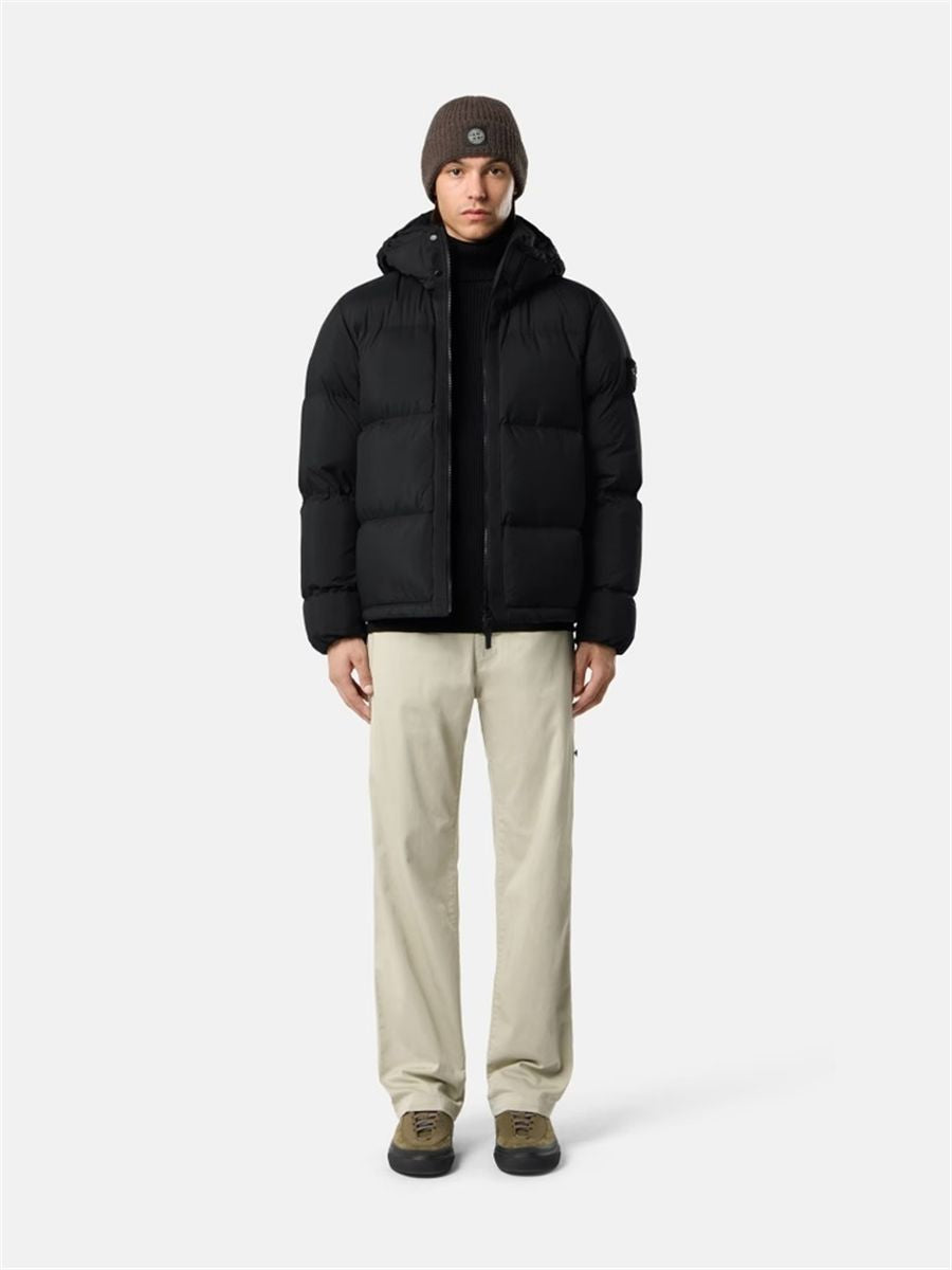 Tear-resistant down jacket with detachable hood-STONE ISLAND-Verso