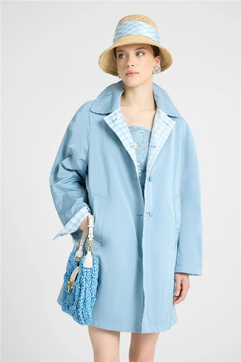 Technical fabric caban with vichy interior-ERMANNO SCERVINO-Verso