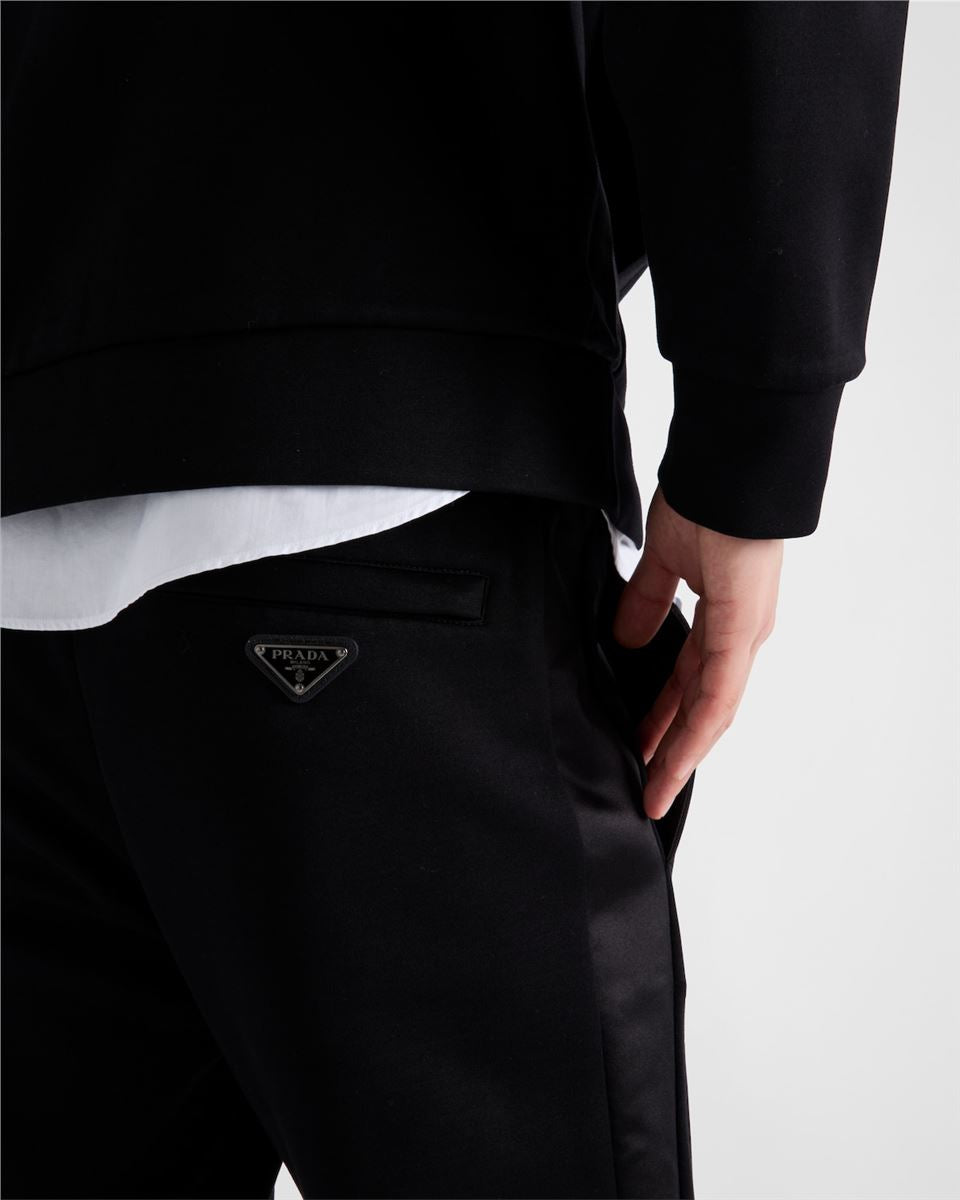 TECHNICAL FLEECE TROUSERS WITH DUCHESSE DETAILS - PRADA - Verso