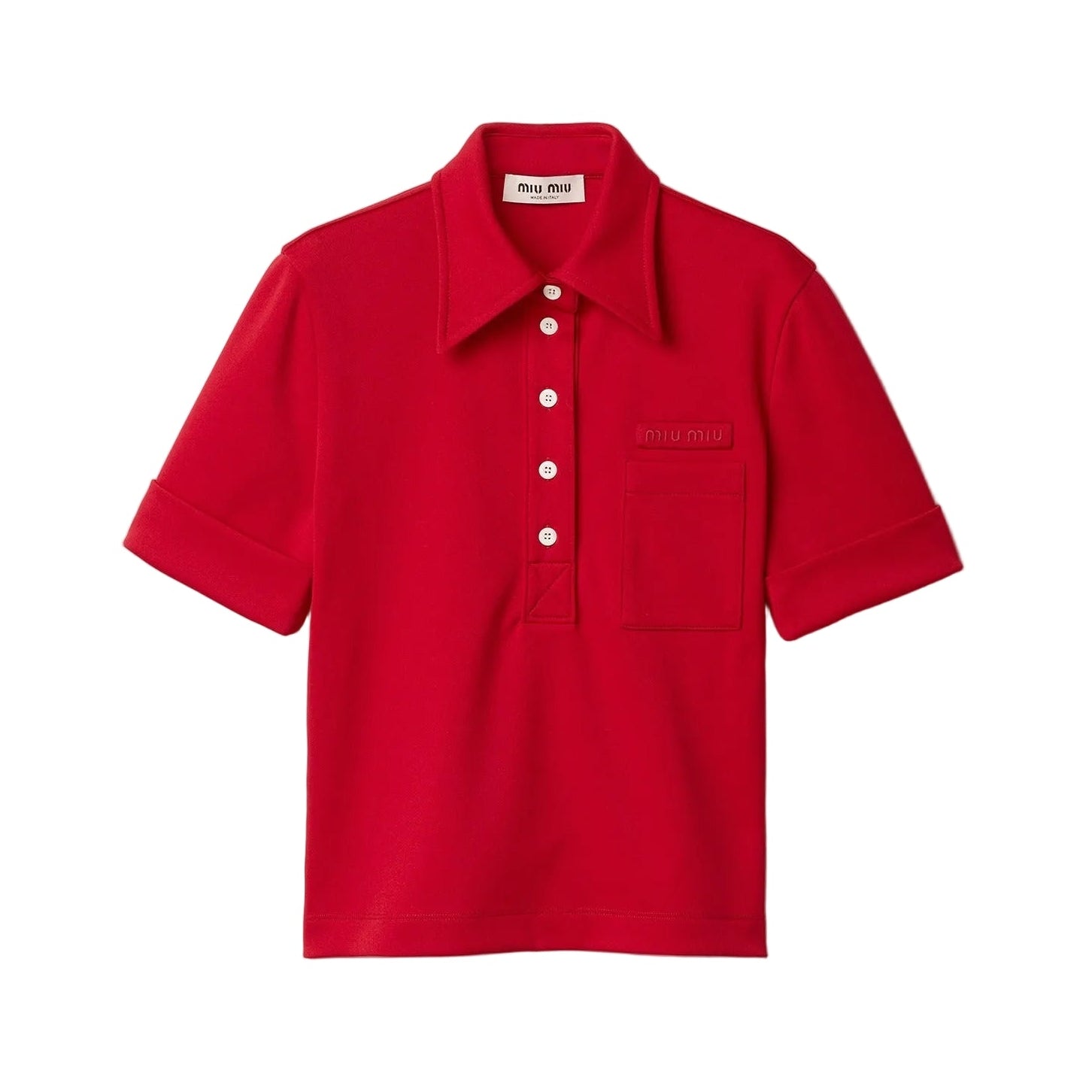 Technical Jersey Polo Shirt-MIU MIU-308935-40-Verso