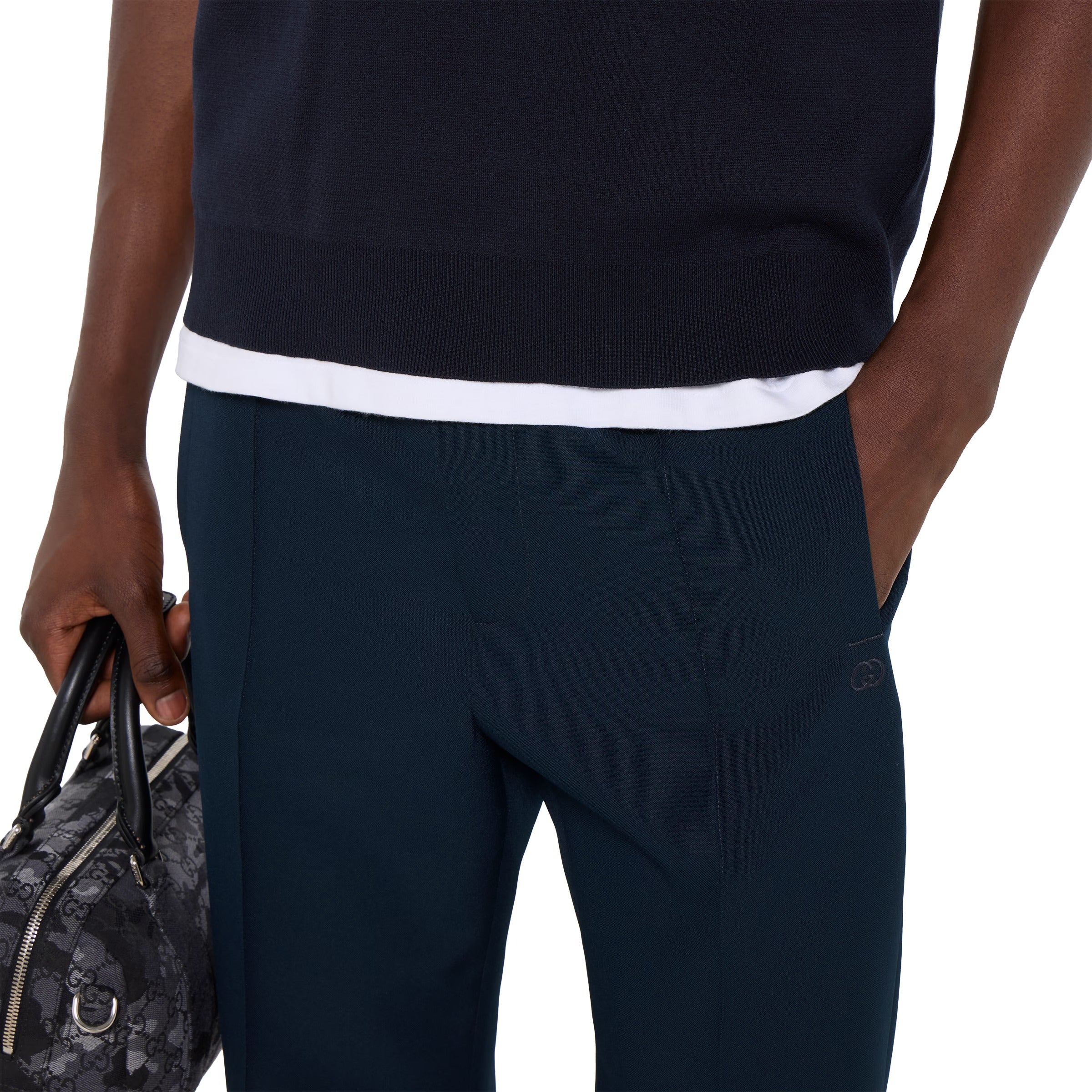 Technical panama sportswear trousers-GUCCI-Verso