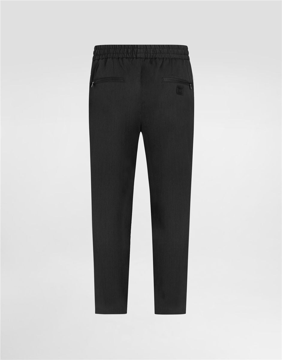 Technical wool jogging trousers-DOLCE&GABBANA-Verso