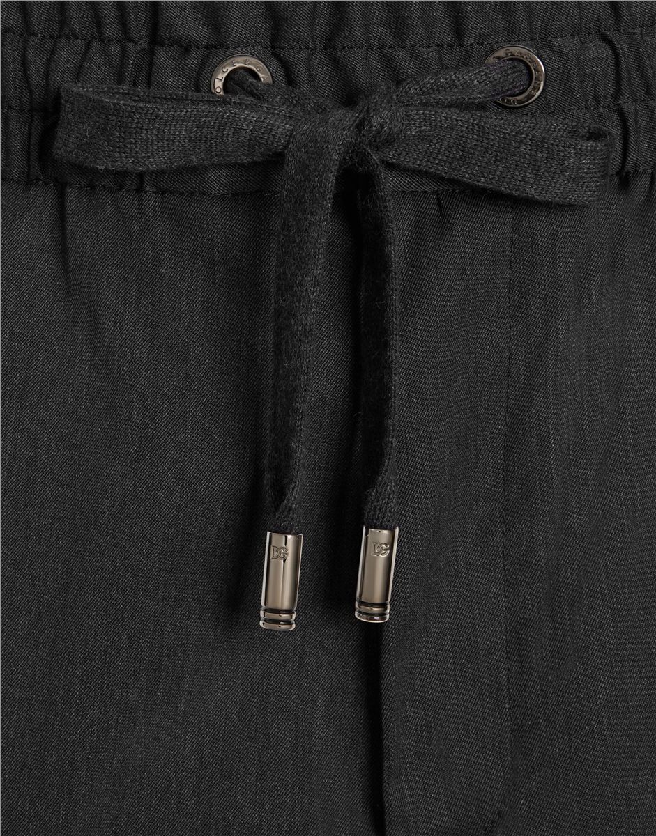 Technical wool jogging trousers-DOLCE&GABBANA-Verso