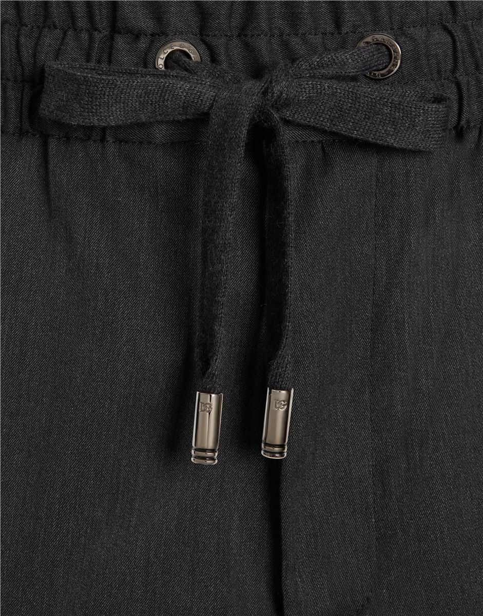 Technical wool jogging trousers-DOLCE&GABBANA-Verso