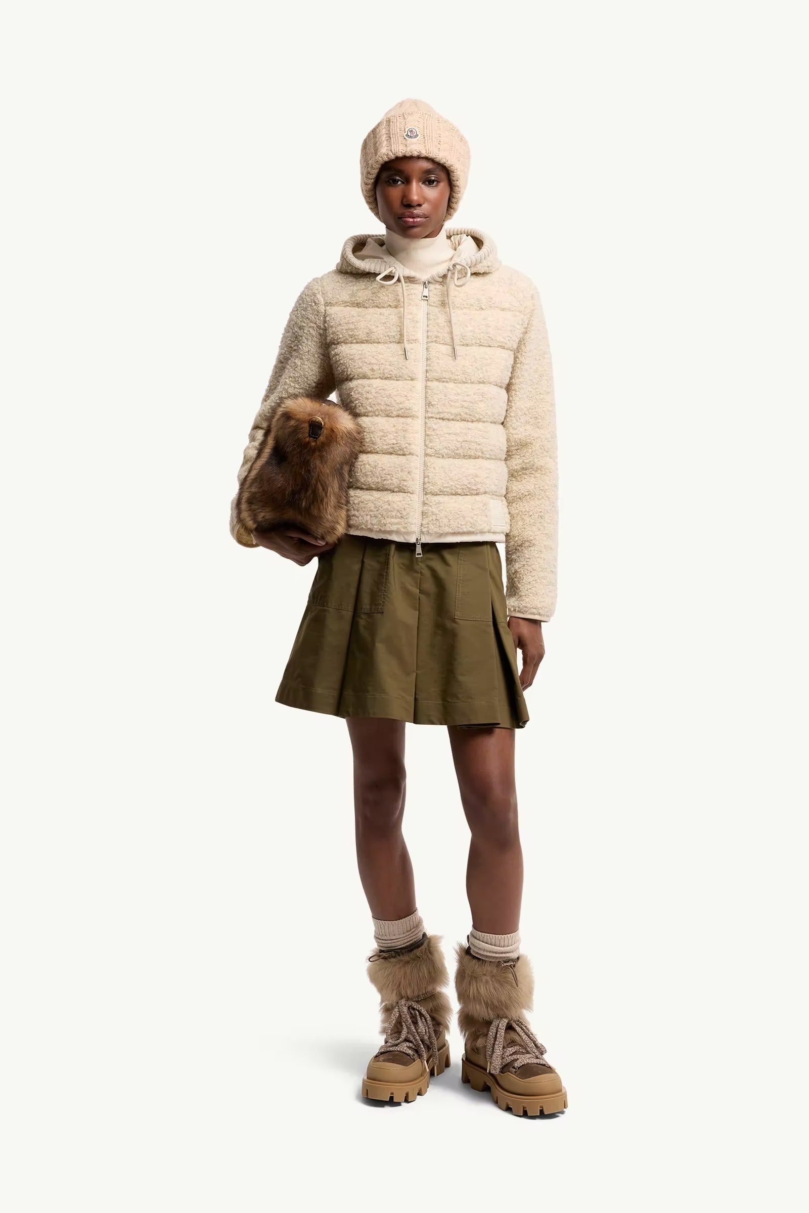 Teddy padded zip-up hoodie-MONCLER-Verso