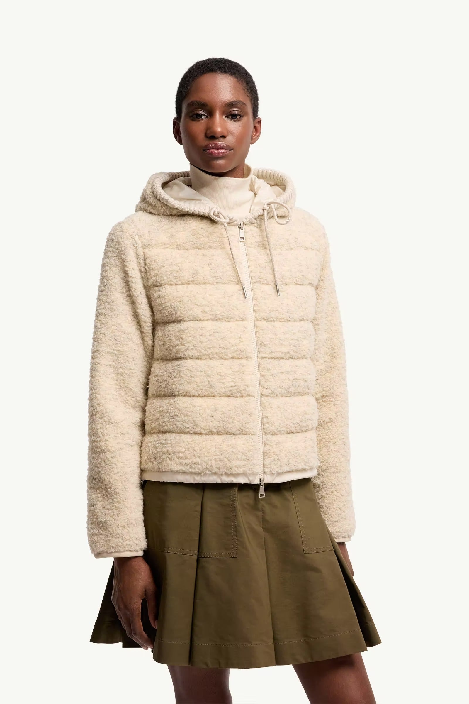 Teddy padded zip-up hoodie-MONCLER-Verso