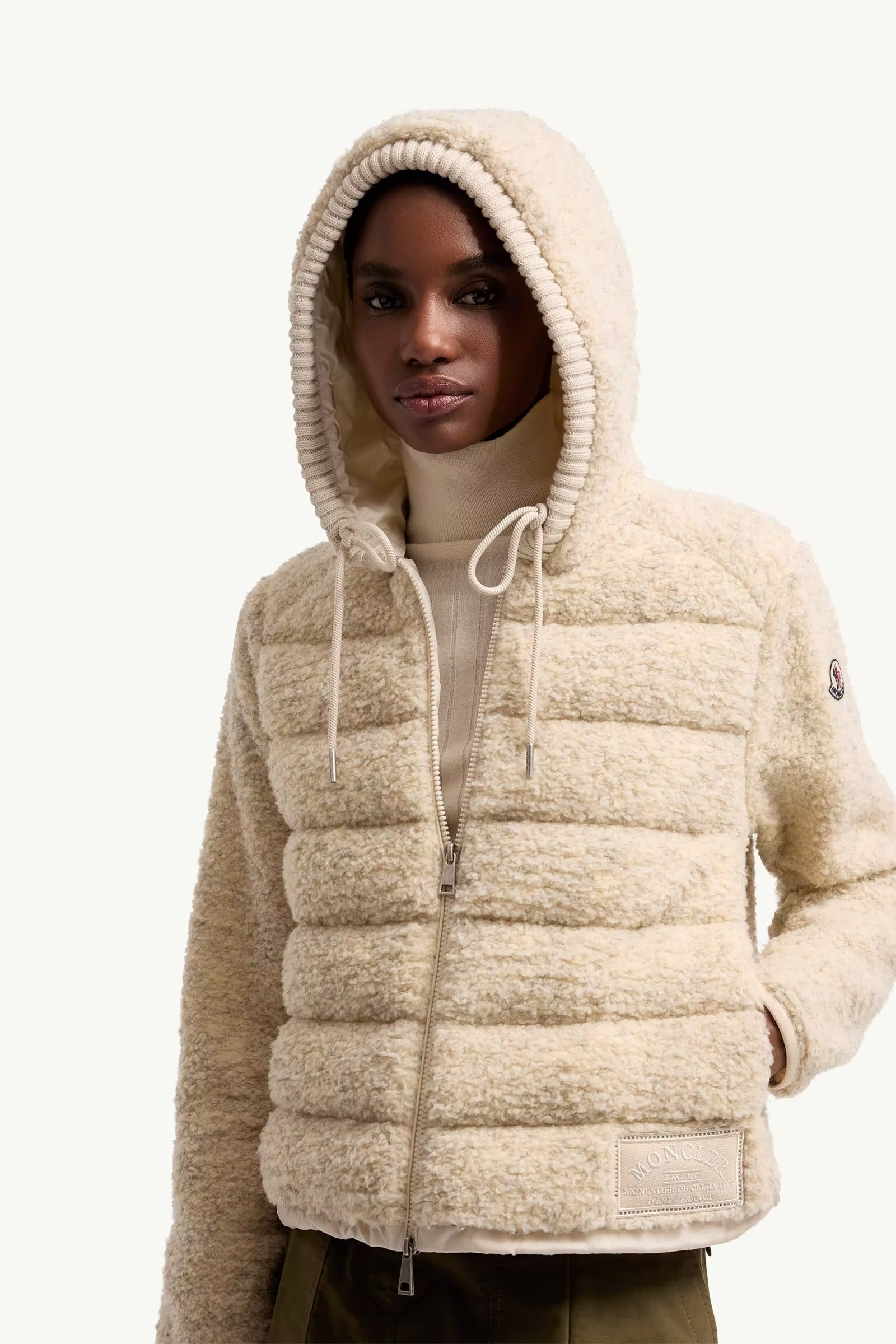 Teddy padded zip-up hoodie-MONCLER-Verso