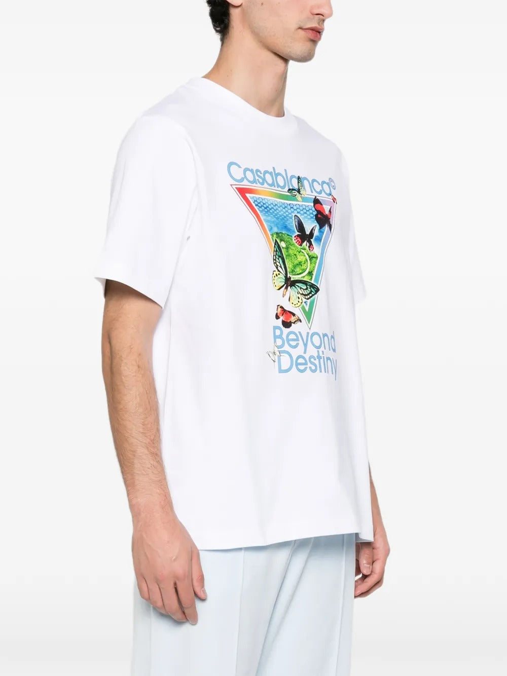 Tennis club icon beyond destiny printed cotton t-shirt-CASABLANCA-Verso