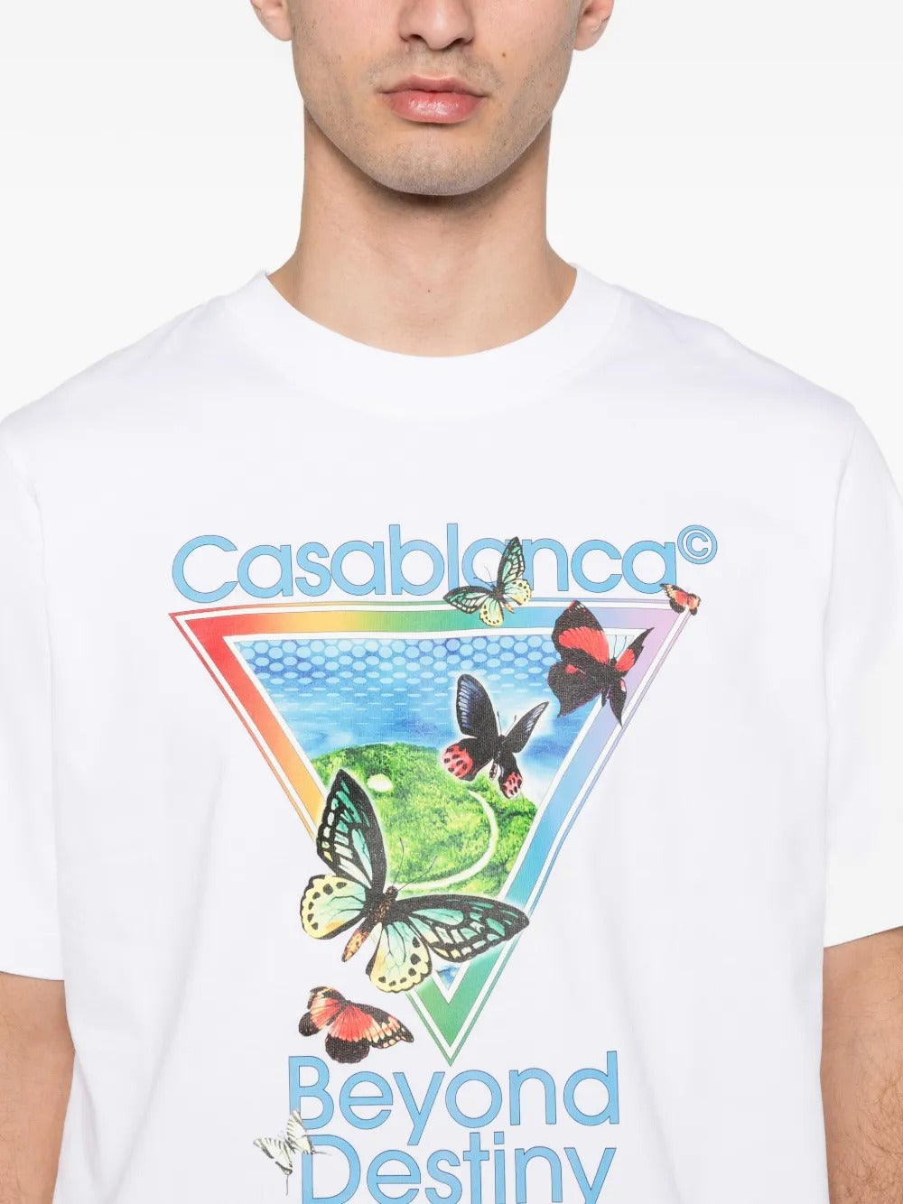 Tennis club icon beyond destiny printed cotton t-shirt-CASABLANCA-Verso