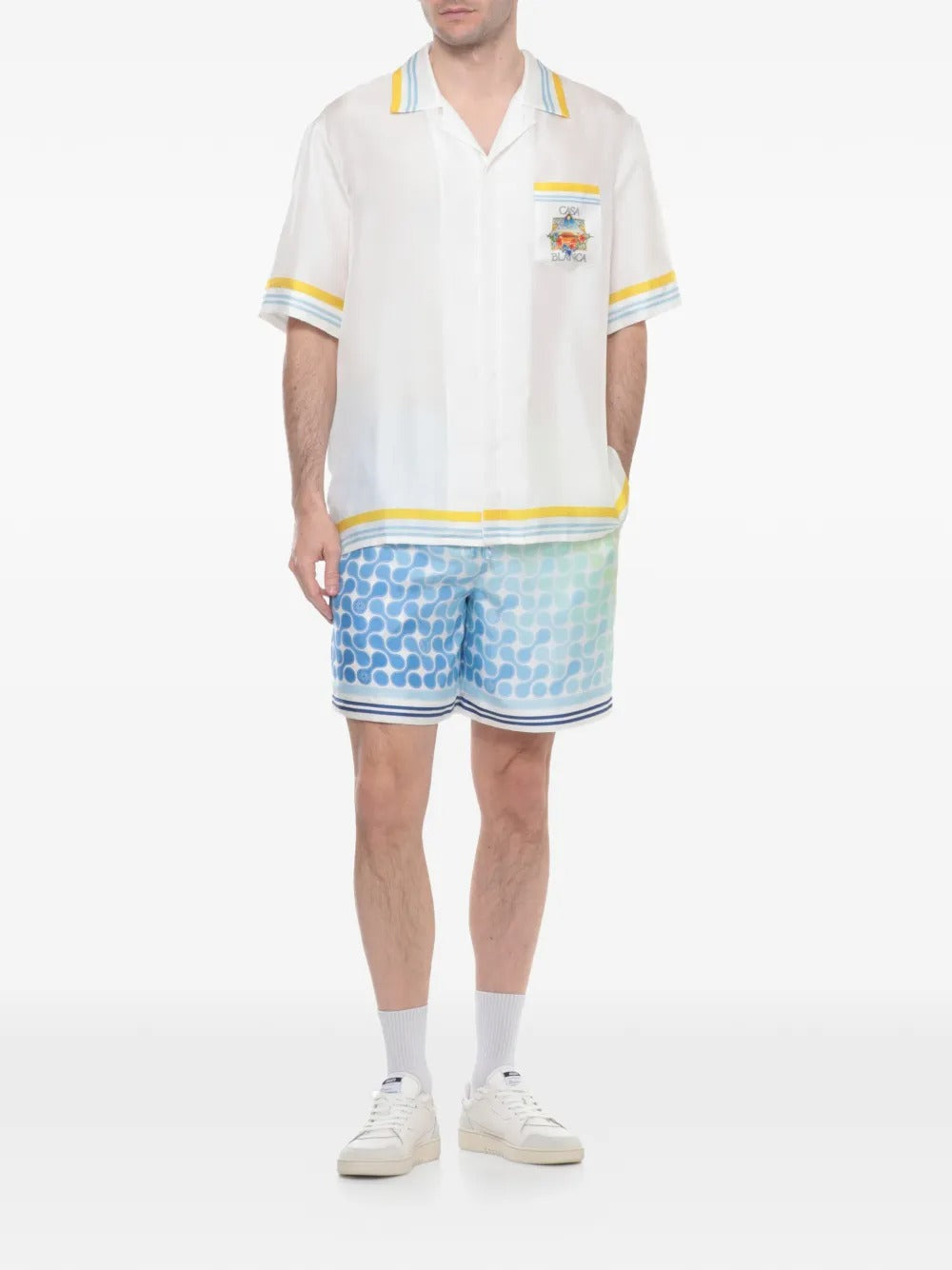 Tennis-tile Pattern Shorts-CASABLANCA-Verso