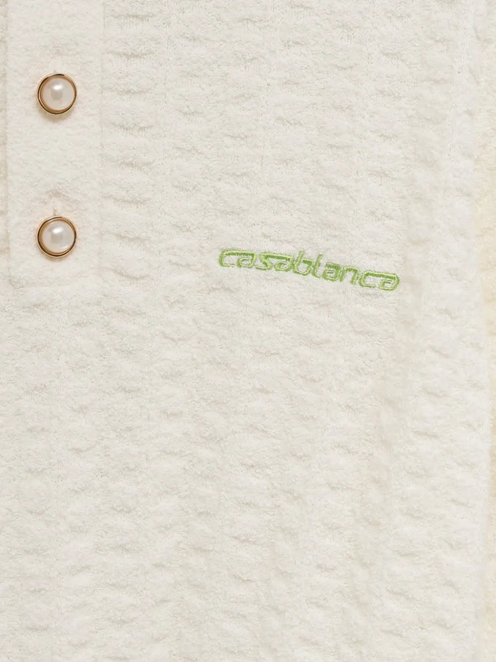 Textured Buttoned Polo Shirt-CASABLANCA-Verso