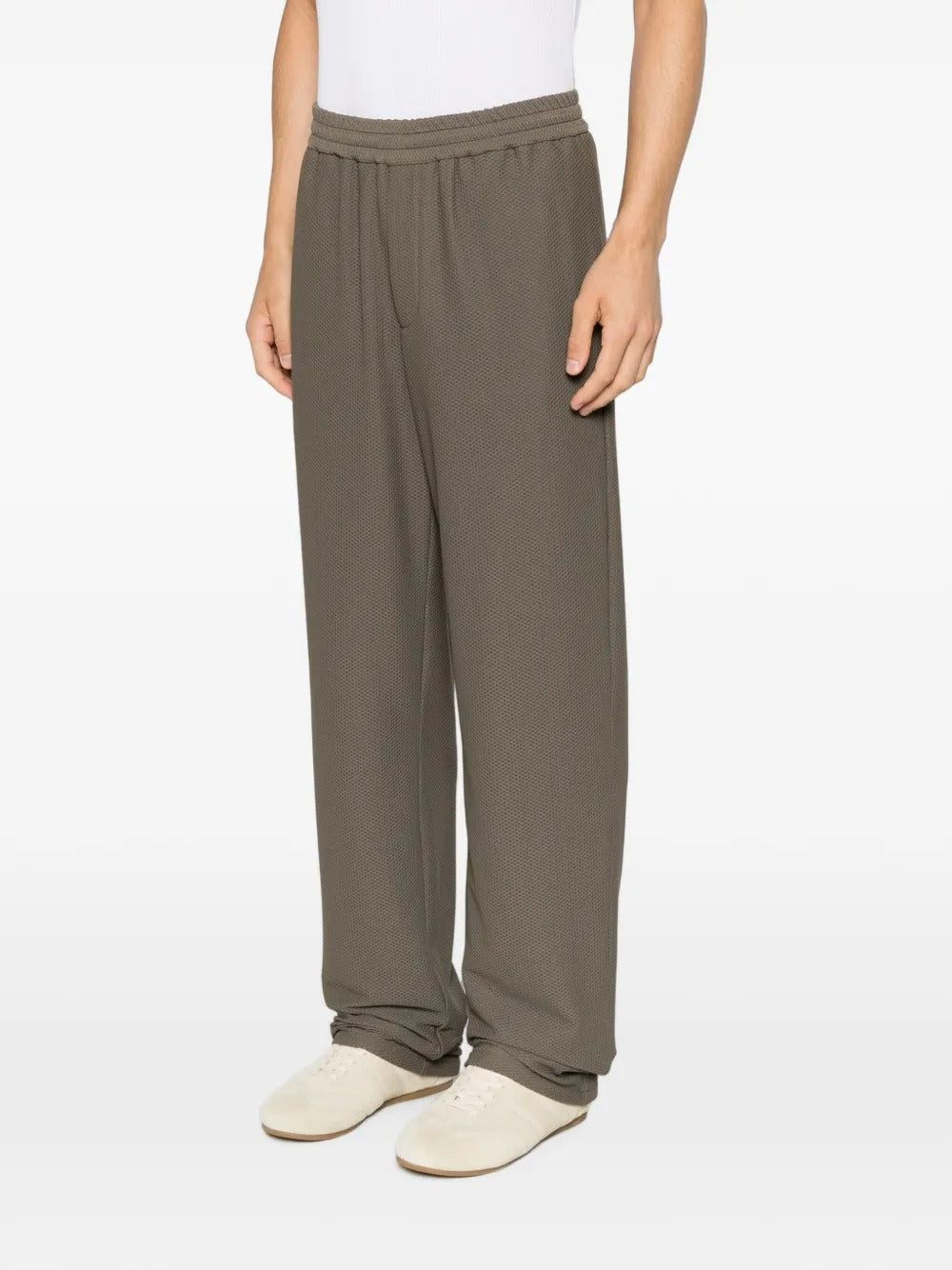 Textured elasticated-waist trousers-GIORGIO ARMANI-Verso