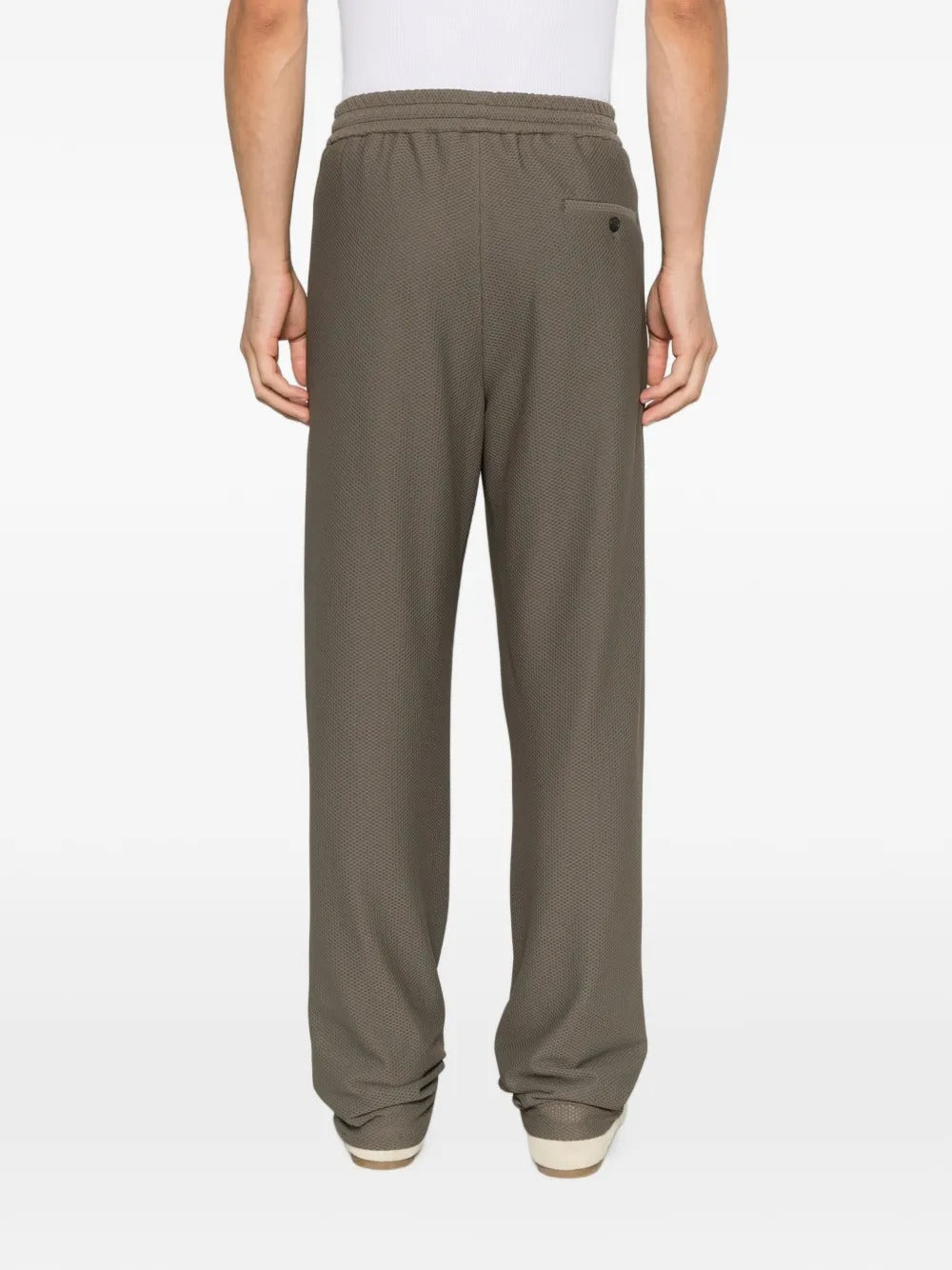 Textured elasticated-waist trousers-GIORGIO ARMANI-Verso