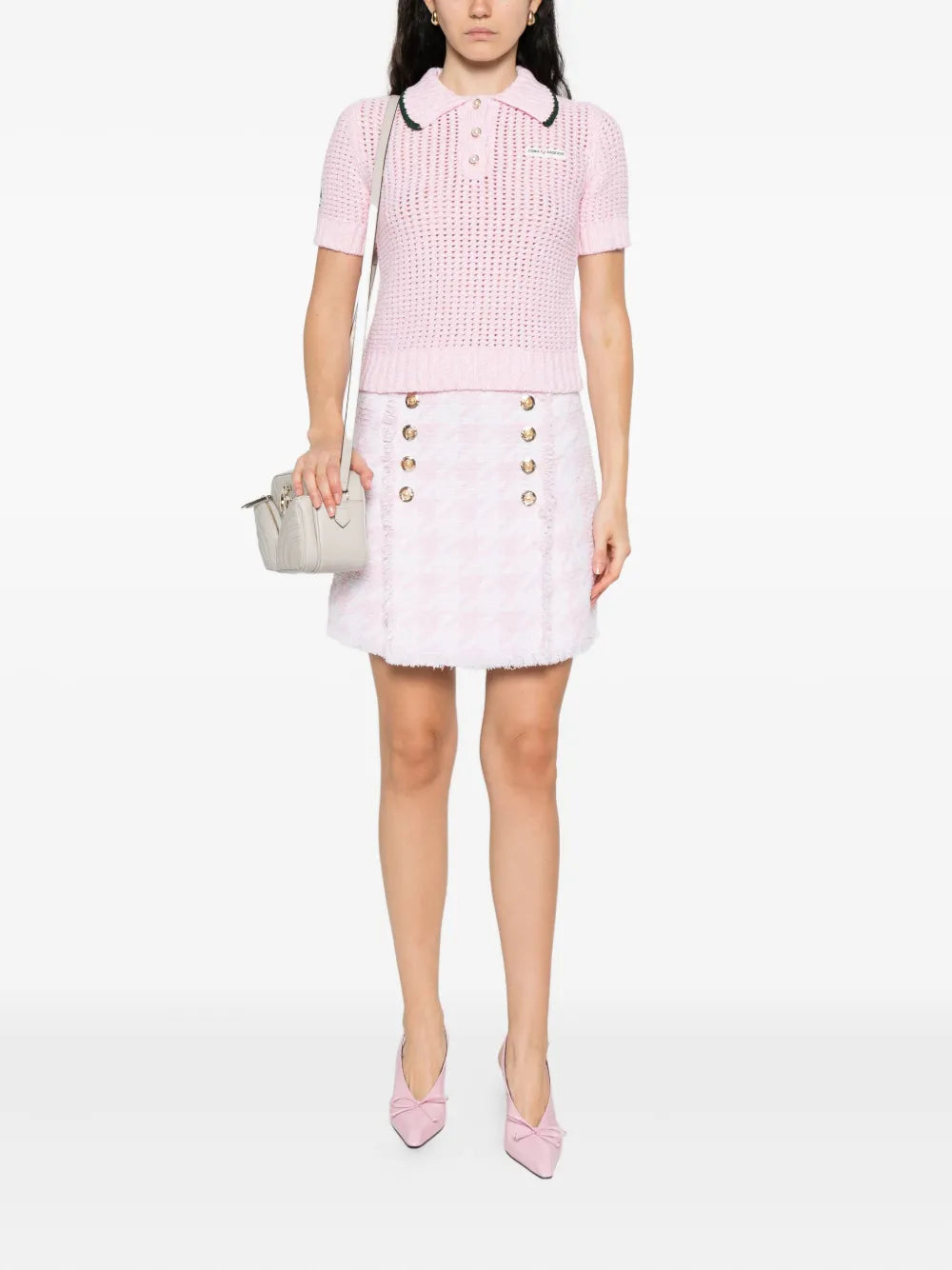 Textured-knit polo top-CASABLANCA-Verso