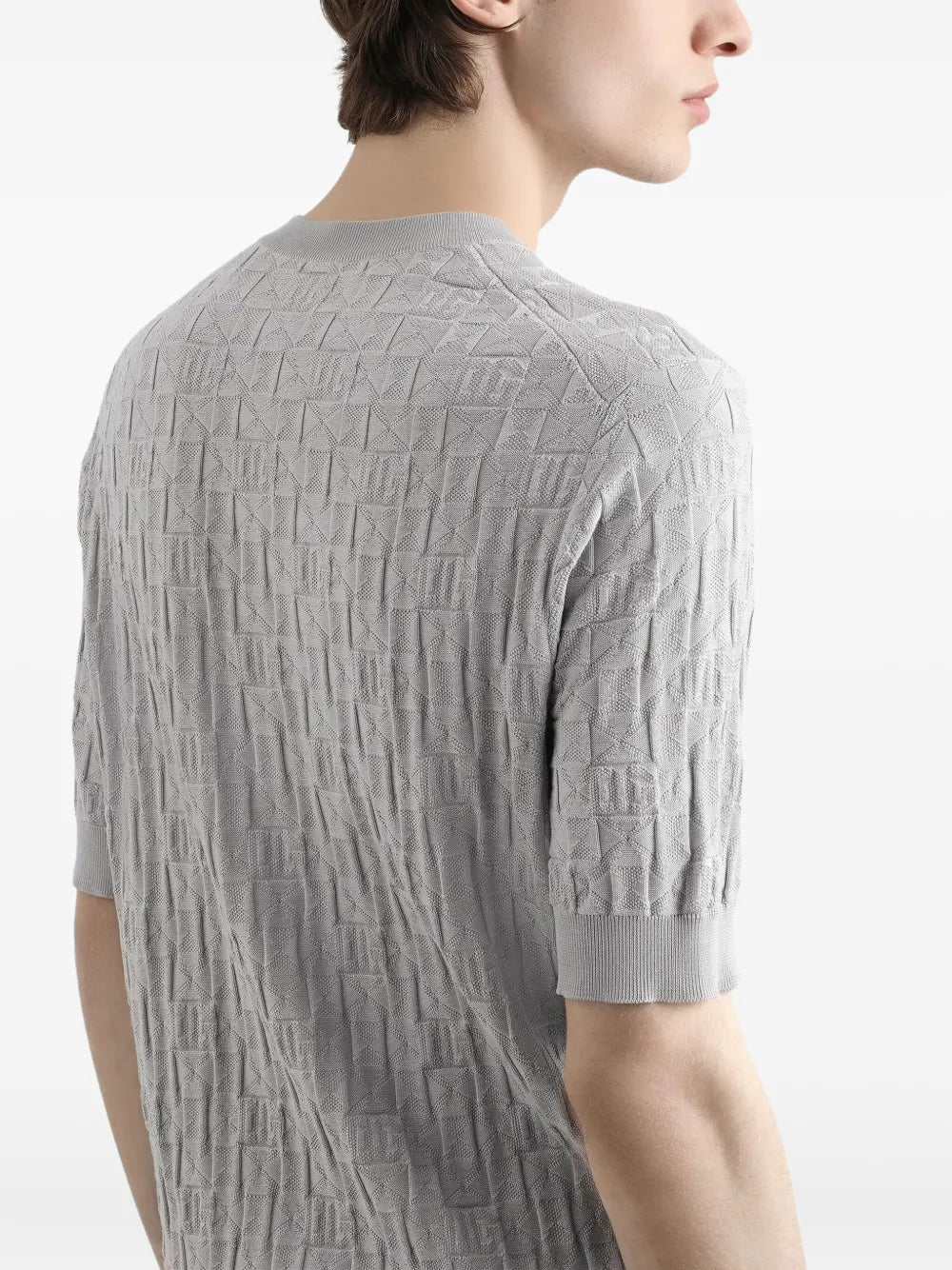 Textured-knit Short-sleeve Top-DOLCE & GABBANA-Verso