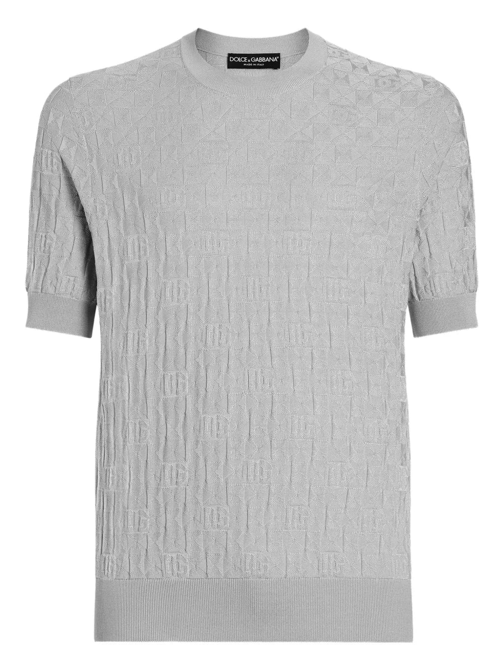 Textured-knit Short-sleeve Top-DOLCE & GABBANA-Verso