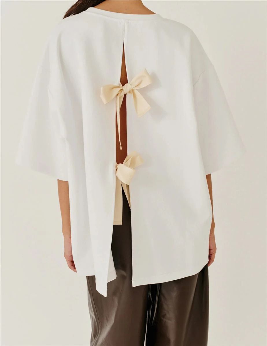 Tg bow tee open-back t-shirt-THE GARMENT-Verso