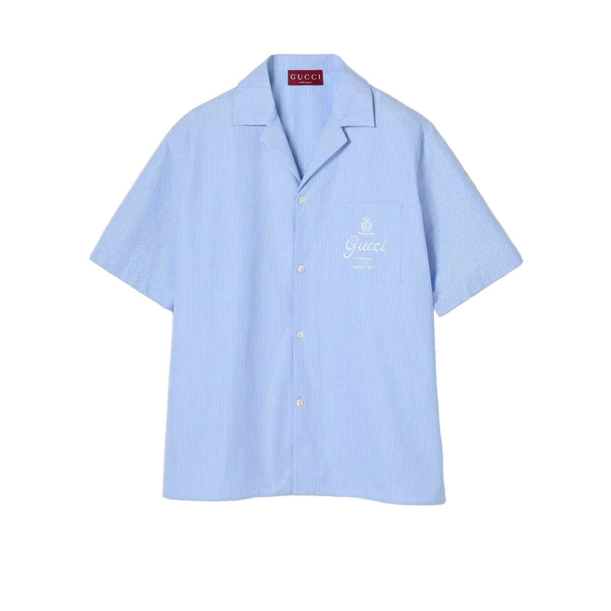 Thin striped cotton poplin bowling shirt-GUCCI-Verso