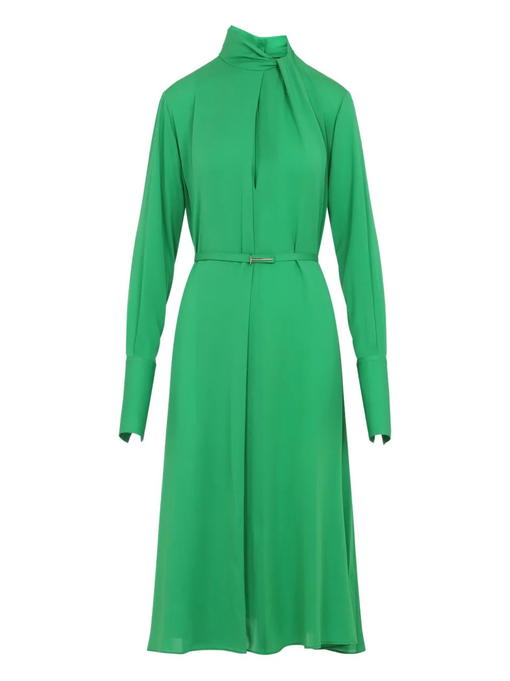 Tie-neck Belted Midi Dress-TOM FORD-Verso