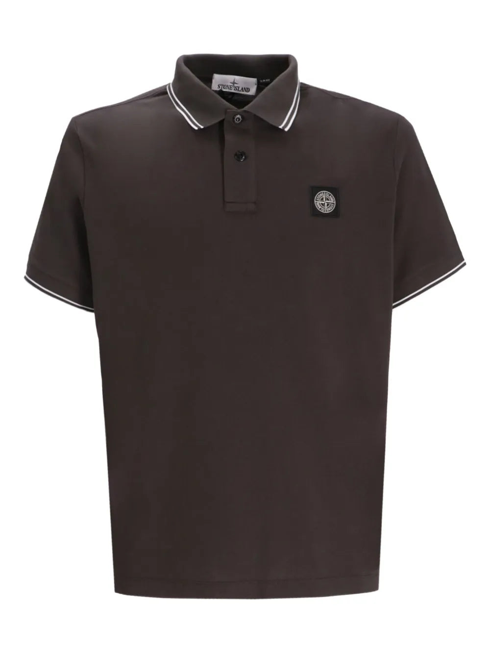 Tipped-collar logo polo shirt-STONE ISLAND-Verso
