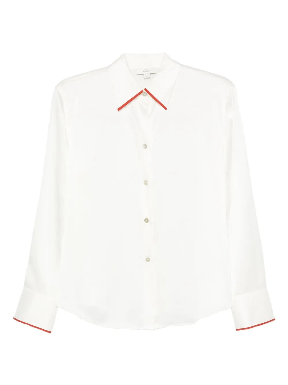 Tipped silk button-front blouse-VINCE-302492-XS-Verso