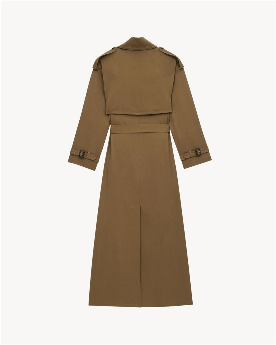 TRENCH COAT IN COTTON TWILL -  SAINT LAURENT -  Verso