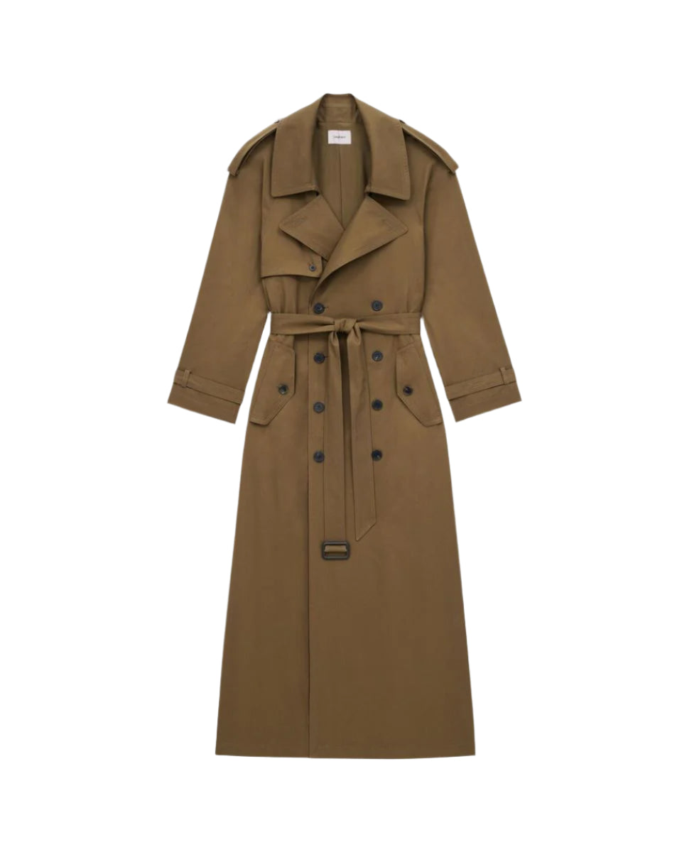 TRENCH COAT IN COTTON TWILL -  SAINT LAURENT -  Verso