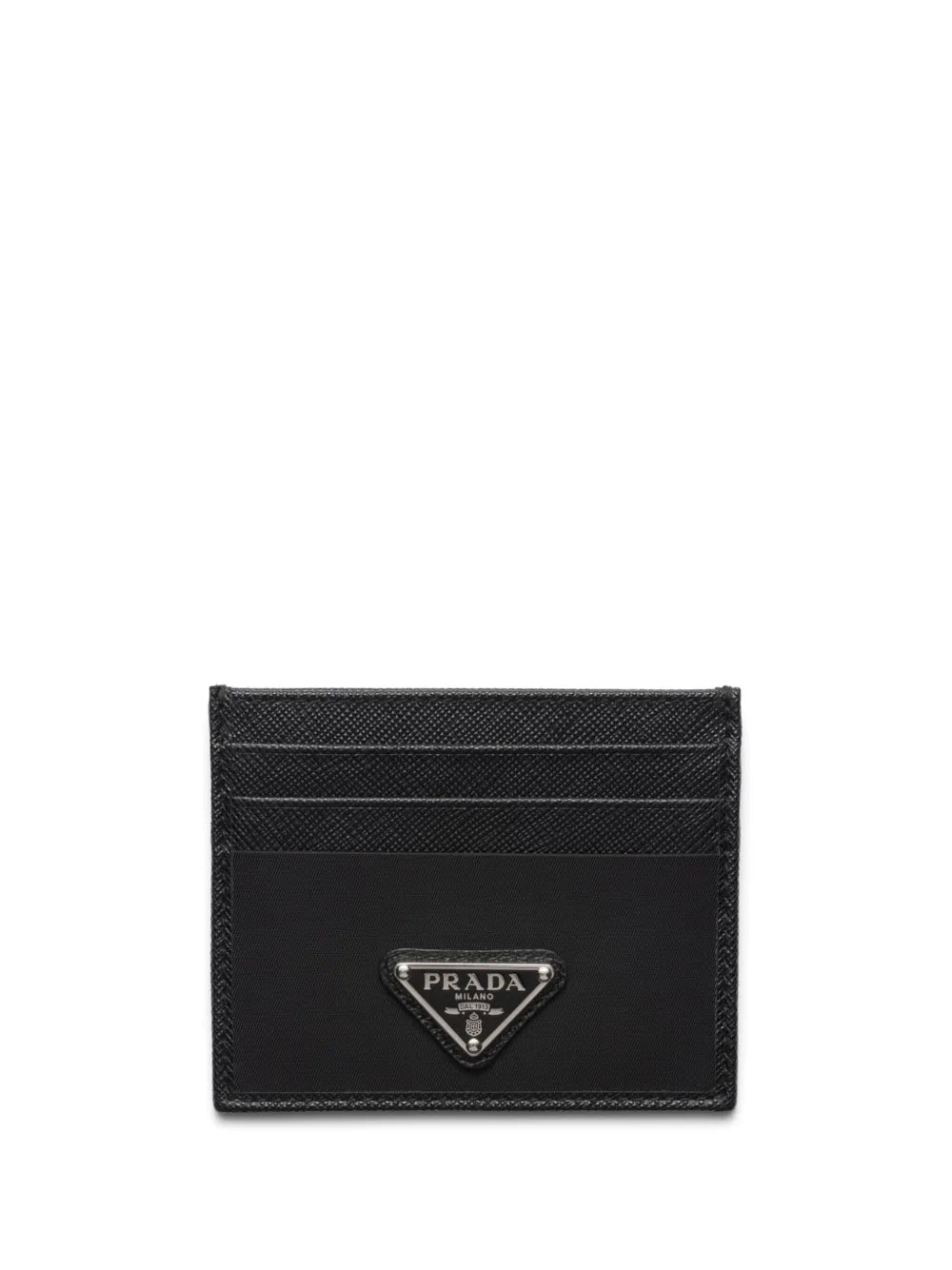 Triangle-logo leather wallet-PRADA-Verso