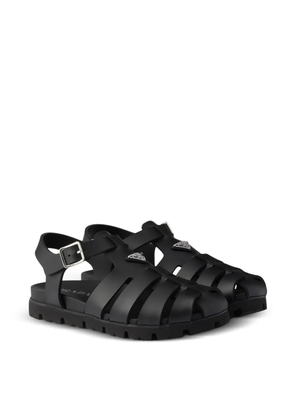 Triangle-logo sandals-PRADA-Verso