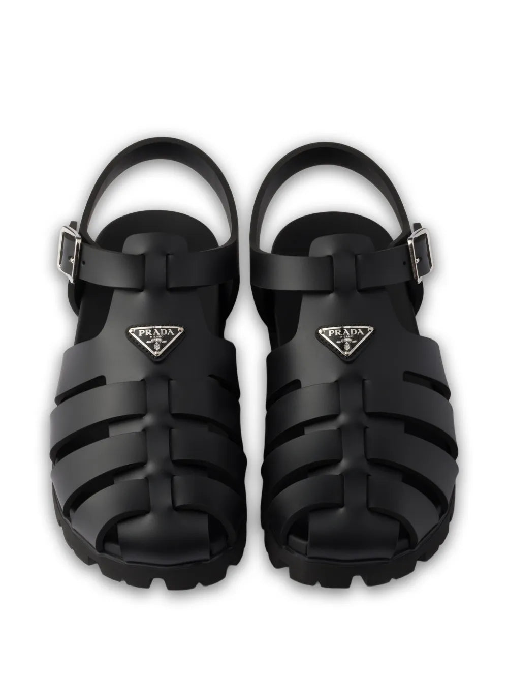 Triangle-logo sandals-PRADA-Verso