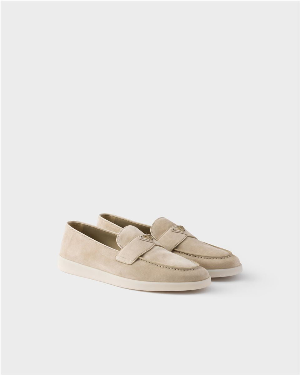 Triangle-logo suede loafers-PRADA-Verso