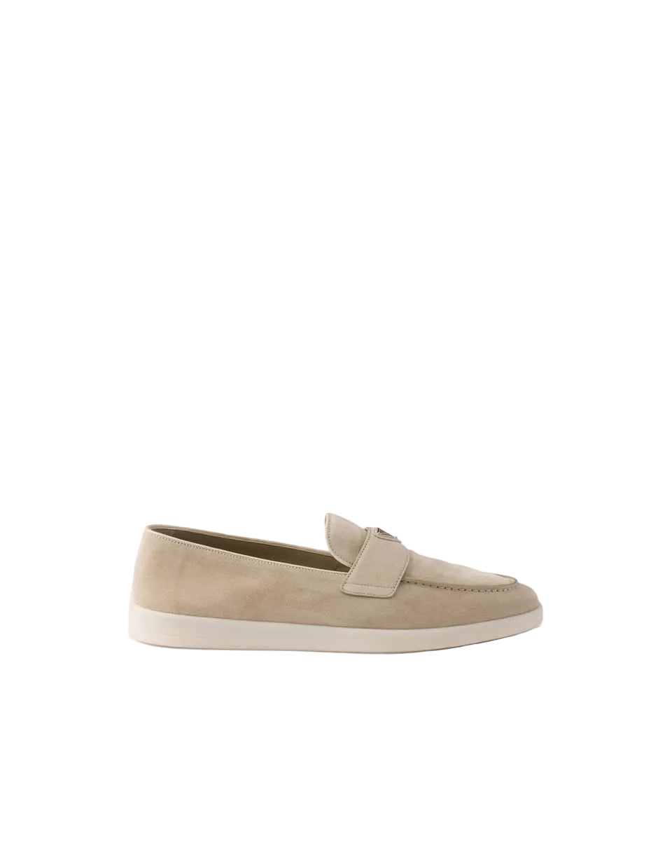 Triangle-logo suede loafers-PRADA-305205-6-Verso