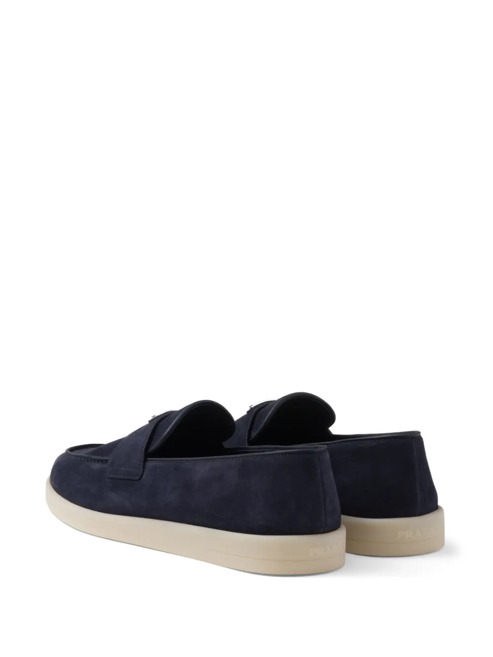 Triangle-logo suede loafers-PRADA-Verso
