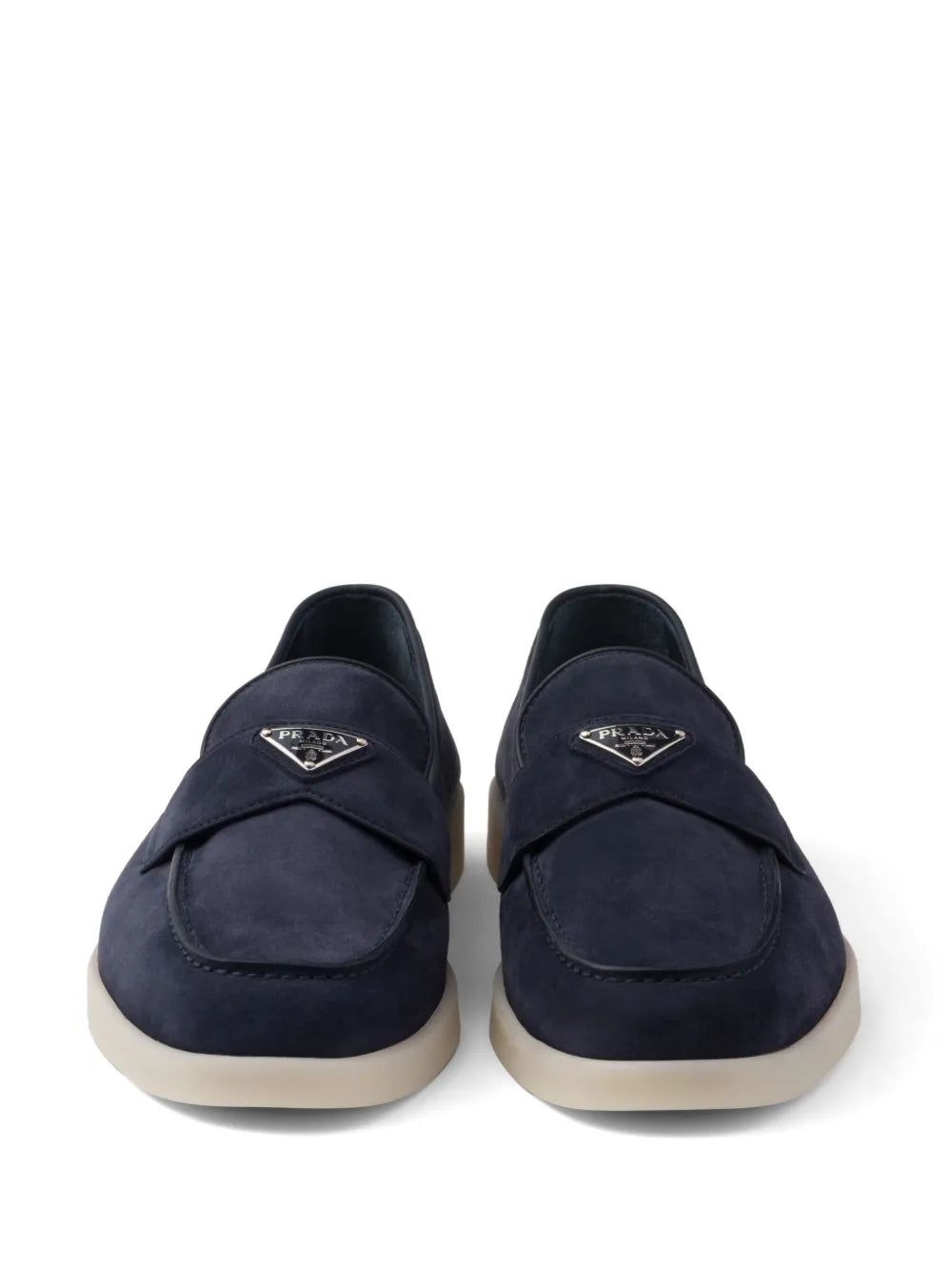 Triangle-logo suede loafers-PRADA-Verso
