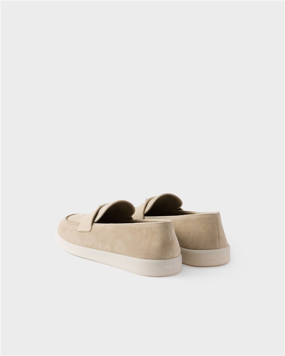 Triangle-logo suede loafers-PRADA-Verso