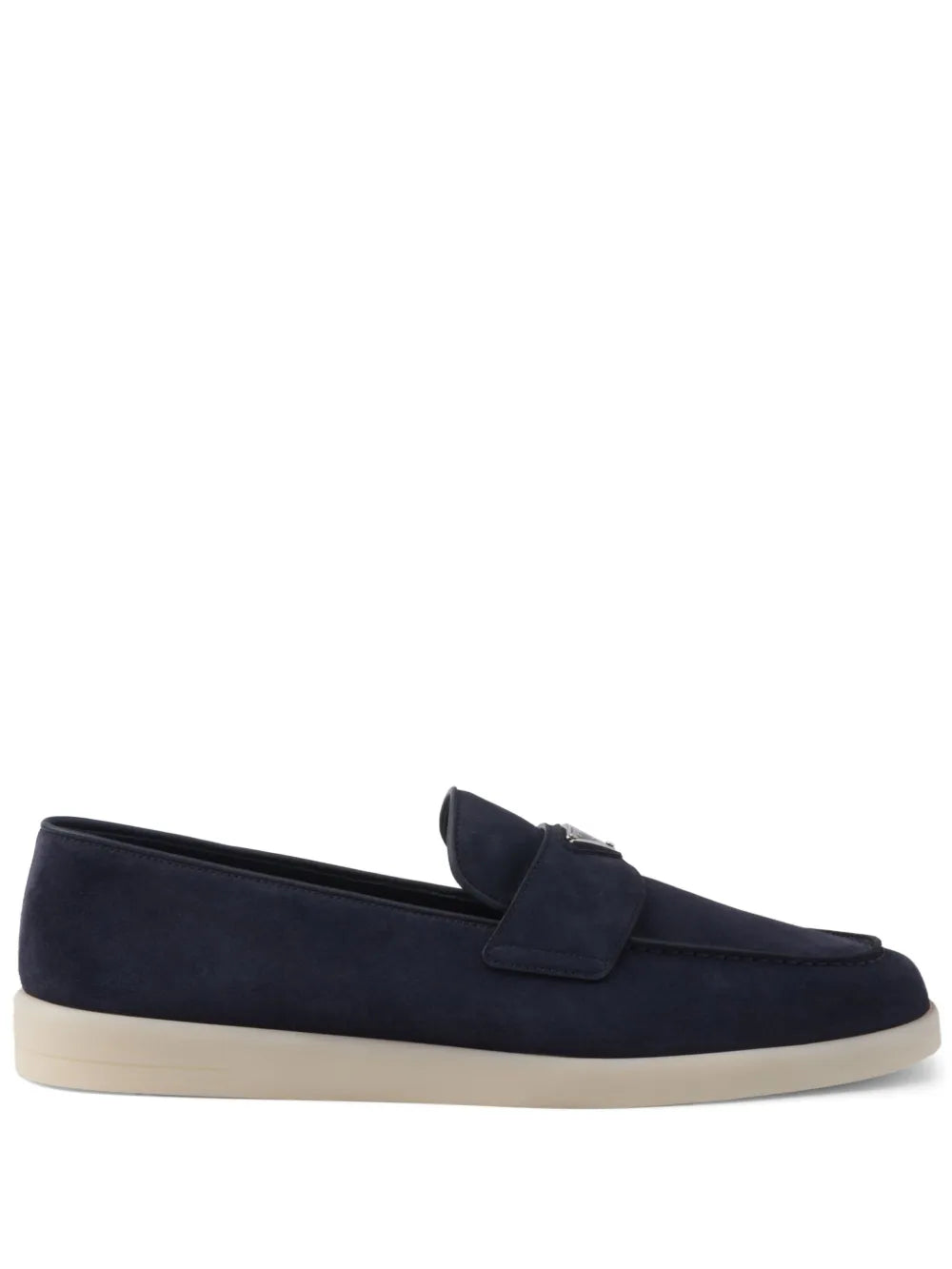 Triangle-logo suede loafers-PRADA-Verso