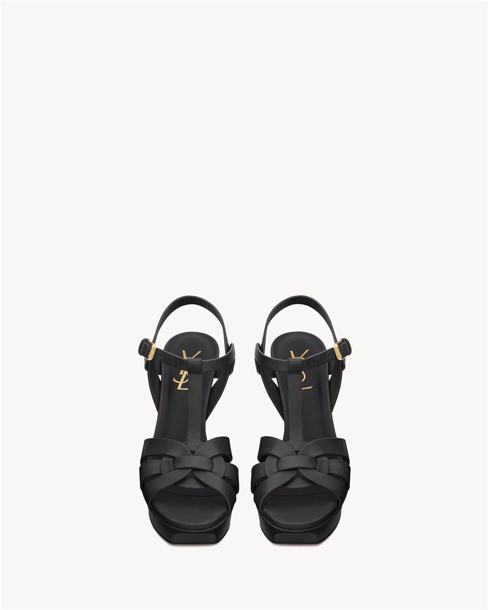 Tribute platform sandals in smooth leather-SAINT LAURENT-Verso