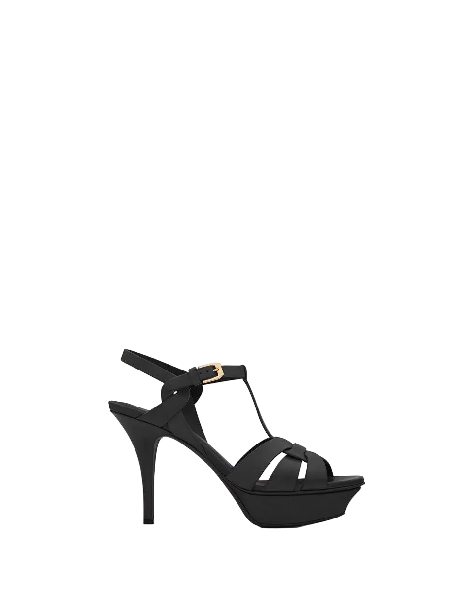 Tribute platform sandals in smooth leather-SAINT LAURENT-Verso