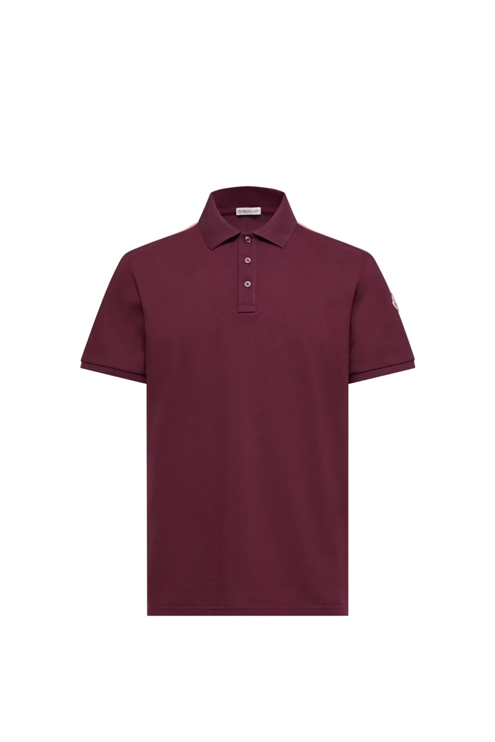 Tricolor-trimmed cotton piquet polo shirt-MONCLER-Verso